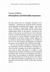 Research paper thumbnail of Atmospheres and felt-bodily resonances