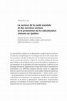 Research paper thumbnail of Le secteur de la santé mentale et des services sociaux et la prévention de la radicalisation violente au Québec