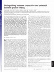 Research paper thumbnail of Distinguishing between cooperative and unimodal downhill protein folding