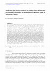 Research paper thumbnail of Analysing the Design Criteria of Public Open Spaces for the Disabled Persons: An Evaluation of Kumsal Park in Northern Cyprus