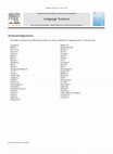 Research paper thumbnail of Language Sciences reviewers acknowledgement