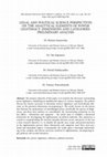 Research paper thumbnail of Legal and Political Science Perspectives on the Analytical Elements of Power Legitimacy: Dimensions and Categories. Preliminary Analysis