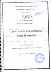 Research paper thumbnail of Lexico-Sémantique 3e PES / ENS Oran