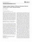 Research paper thumbnail of Training Graduate Students to Effectively Disseminate Behavior Analysis and to Counter Misrepresentations