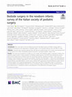 Research paper thumbnail of Bedside surgery in the newborn infants: survey of the Italian society of pediatric surgery