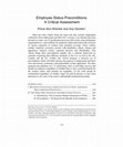 Research paper thumbnail of Employee Status Preconditions: A Critical Assessment