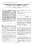 Research paper thumbnail of Even and Odd Order Intermodulation Nonlinearity From Superconductive Microstrip Lines