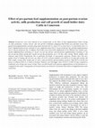 Research paper thumbnail of Effect of pre-partum feed supplementation on post-partum ovarian activity, milk production and calf growth of small holder dairy Cattle in Cameroon