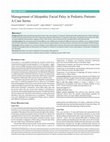 Research paper thumbnail of Management of Idiopathic Facial Palsy in Pediatric Patients: A Case Series