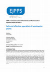 Research paper thumbnail of Safe and effective operation of wastewater plants