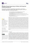 Research paper thumbnail of Benefits of Exome Sequencing in Children with Suspected Isolated Hearing Loss