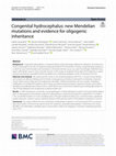 Research paper thumbnail of Congenital hydrocephalus: new Mendelian mutations and evidence for oligogenic inheritance