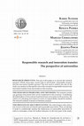 Research paper thumbnail of Responsible research and innovation transfer: The perspective of universities