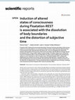 Research paper thumbnail of Induction of altered states of consciousness during Floatation-REST is associated with the dissolution of body boundaries and the distortion of subjective time