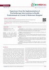 Research paper thumbnail of Experience from the Implementation of Psychotherapy Interventions in Health Professionals in a Covid-19 Reference Hospital