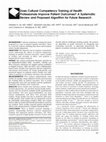 Research paper thumbnail of Does Cultural Competency Training of Health Professionals Improve Patient Outcomes? A Systematic Review and Proposed Algorithm for Future Research