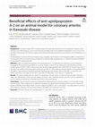 Research paper thumbnail of Beneficial Effects of Anti-Apolipoprotein A-2 on an Animal Model for Coronary Arteritis in Kawasaki Disease