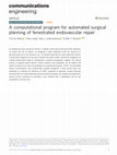 Research paper thumbnail of A computational program for automated surgical planning of fenestrated endovascular repair