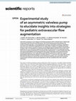 Research paper thumbnail of Experimental study of an asymmetric valveless pump to elucidate insights into strategies for pediatric extravascular flow augmentation