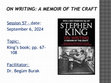 Research paper thumbnail of On Writing A Memoir of the Craft (Session 57)