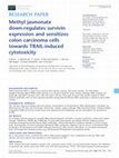 Research paper thumbnail of Methyl jasmonate down-regulates survivin expression and sensitizes colon carcinoma cells towards TRAIL-induced cytotoxicity