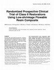 Research paper thumbnail of Randomized prospective clinical trial of class II restorations using flowable bulk-fill resin composites: 4-year follow-up