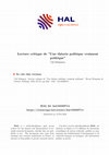 Research paper thumbnail of Lecture critique de "Une théorie politique vraiment politique