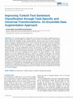 Research paper thumbnail of Improving Turkish Text Sentiment Classification through Task-Specific and Universal Transformations: An Ensemble Data Augmentation Approach