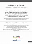 Research paper thumbnail of Alloeorhynchus delicatus Harris (Insecta: Hemiptera: Nabidae) nuevo reporte para Paraguay, con observaciones sobre su distribución y el estado de conservación de la región.