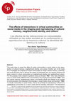 Research paper thumbnail of [Artículo] Los efectos de las interacciones en comunidades virtuales en las redes sociales en la conformación y reproducción de la memoria cultural, la identidad del barrio y la cultura