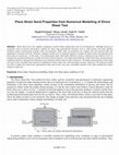 Research paper thumbnail of Plane Strain Sand Properties from Numerical Modelling of Direct Shear Test