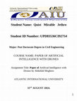 Research paper thumbnail of Student Name: Quist Mirable Jethro Student ID Number: UPD83536CI92754 Major: Post Doctorate Degree in Civil Engineering COURSE NAME: PAPER OF ARTIFICIAL INTELLIGENCE WITH DRONES