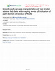 Research paper thumbnail of Growth and carcass characteristics of two broiler strains fed diets with varying levels of inclusion of palm kernel oil residue (PKOR)