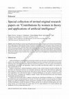 Research paper thumbnail of Special collection of invited original research papers on “Contributions by women in theory and applications of artificial intelligence”