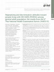 Research paper thumbnail of Stigmatizing and discriminatory attitudes toward people living with HIV/AIDS (PLWHA) among general adult population: the results from the 6th Thai National Health Examination Survey (NHES VI)