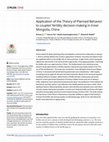 Research paper thumbnail of Application of the Theory of Planned Behavior to couples' fertility decision-making in Inner Mongolia, China