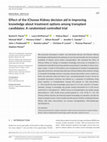 Research paper thumbnail of Effect of the iChoose Kidney Decision Aid in Improving Knowledge about Treatment Options among Transplant Candidates: a Randomized Controlled Trial