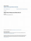 Research paper thumbnail of Higher-Critical Thinking And Its Effects (Part III)