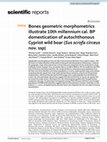 Research paper thumbnail of Bones geometric morphometrics illustrate 10th millennium cal. BP domestication of autochthonous Cypriot wild boar (Sus scrofa circeus nov. ssp