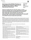 Research paper thumbnail of Early Impact of the COVID-19 Pandemic on Congenital Heart Surgery Programs Across the World: Assessment by a Global Multi-Societal Consortium