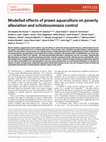 Research paper thumbnail of Modelled effects of prawn aquaculture on poverty alleviation and schistosomiasis control