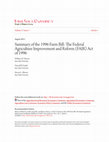 Research paper thumbnail of Summary of the 1996 Farm Bill: The Federal Agriculture Improvement and Reform (FAIR) Act of 1996