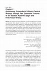 Research paper thumbnail of Questioning Standards in Ethiopic Classical Writings through Two Distinctive Features of the Hatätas: Autarchic Logic and First-Person Writing