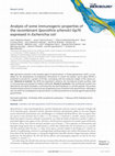 Research paper thumbnail of Analysis of some immunogenic properties of the recombinant Sporothrix schenckii Gp70 expressed in Escherichia coli