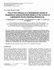 Research paper thumbnail of The in vitro efficacy of a Zimbabwean isolate of Zoophthora radicans Brefeld (Batko) in the control of Lepidoptera larvae infesting Brassica sp