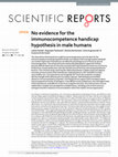 Research paper thumbnail of No evidence for the immunocompetence handicap hypothesis in male humans