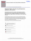 Research paper thumbnail of Digitalised higher education: key developments, questions, and concerns