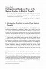 Research paper thumbnail of Distinguishing Wood and Trees in the Waters:C reation in Biblical Thought