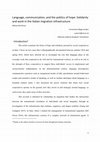 Research paper thumbnail of Language, communication, and the politics of hope: Solidarity and work in the Italian migration infrastructure