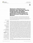 Research paper thumbnail of Obstacles to Birth Surname Retention Upon Marriage: How Do Hostile Sexism and System Justification Predict Support for Marital Surname Change Among Women?